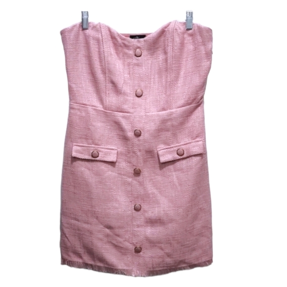 Milk & Honey Dresses & Skirts - ⭐️Milk & honey pink tweed mini strapless dress size M